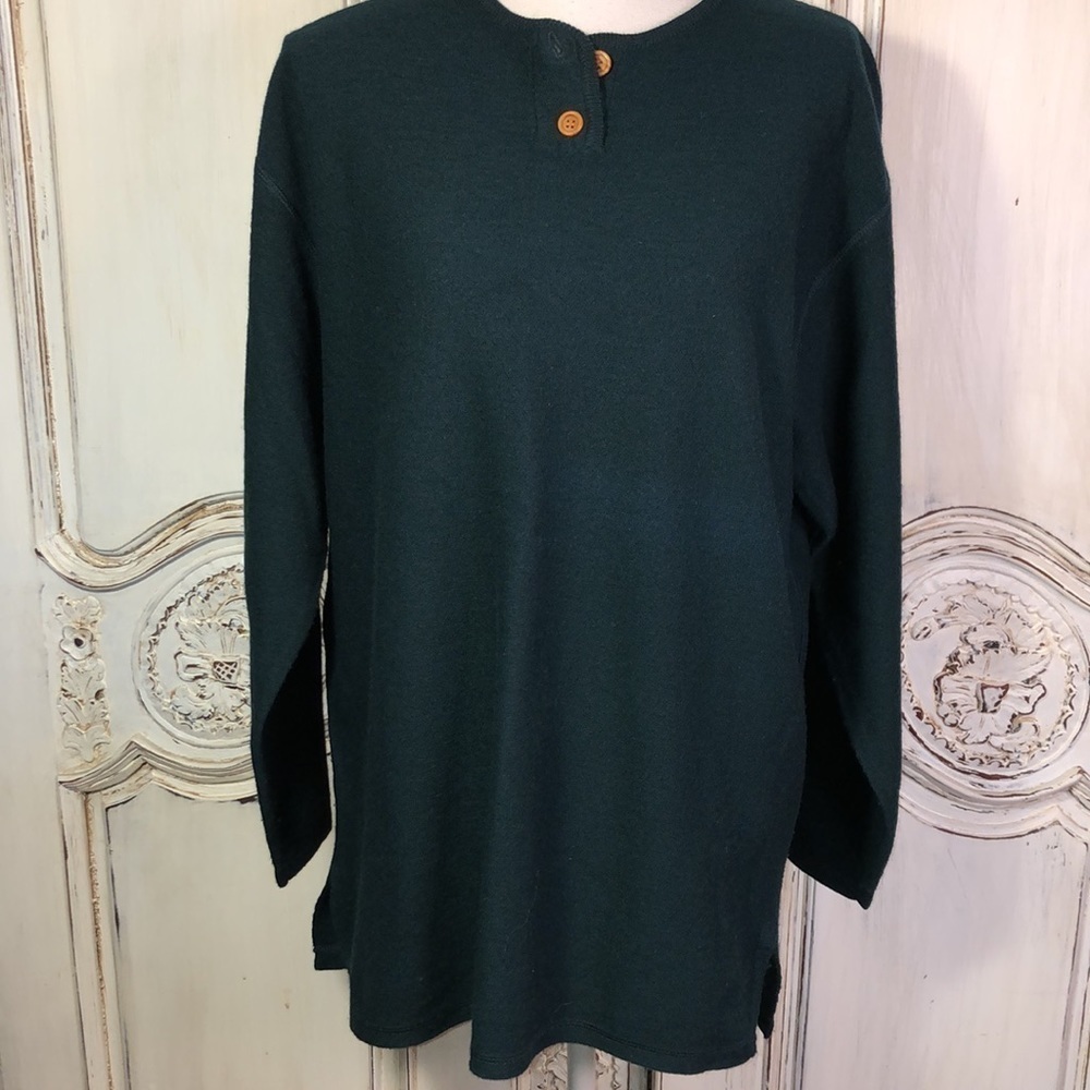 Basic Requirements 100%Wool Deep Forest Green Lon… - image 4